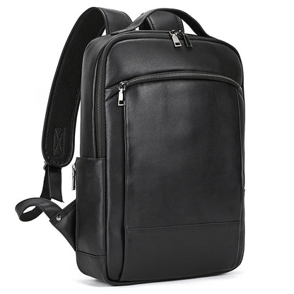 High-End Men's Leather Backpack – 16-Inch Large Capacity