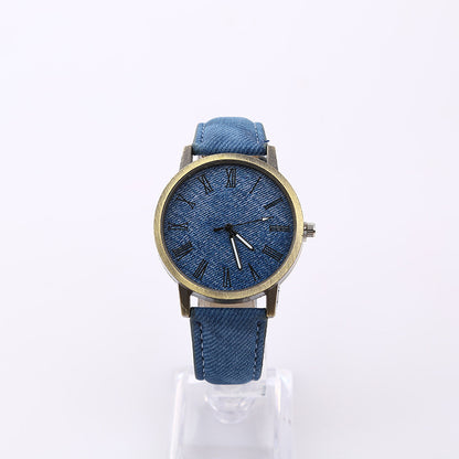 Women's Casual Denim Quartz Watch – Stylish Belt Design