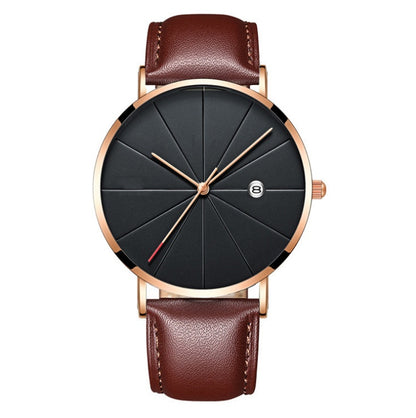 Men's Waterproof Quartz Watch – Minimalist Design with Calendar