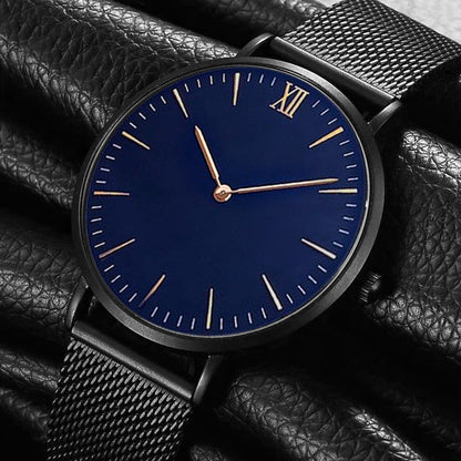 Simple Classic Ultra-Thin Roman Numeral Mesh Steel Watch