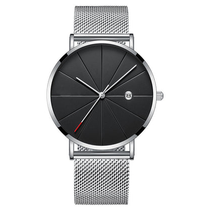 Men's Waterproof Quartz Watch – Minimalist Design with Calendar