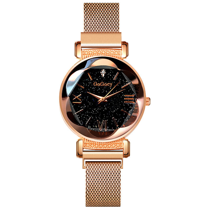 Women's Simple Fashion Quartz Watch – Point Diamond Mesh Strap