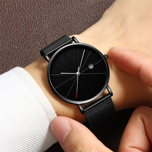 Men's Waterproof Quartz Watch – Minimalist Design with Calendar