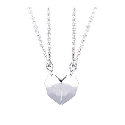 Minimalist Magnetic Heart Pendant Necklace – Matching Couples' Friendship Jewelry