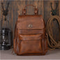 Leather Cowhide Shoulder Backpack – Durable Travel & Laptop Bag